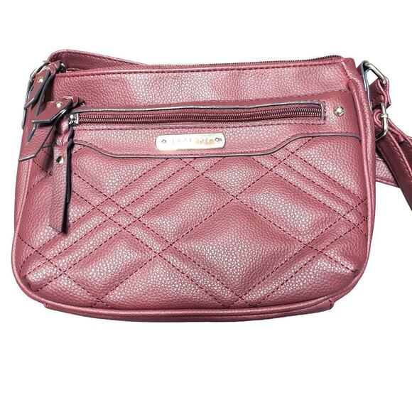 Rosetti Dark Cherry Shai Mini Pebbled Faux Leather Crossbody Bag - Picture 5 of 12